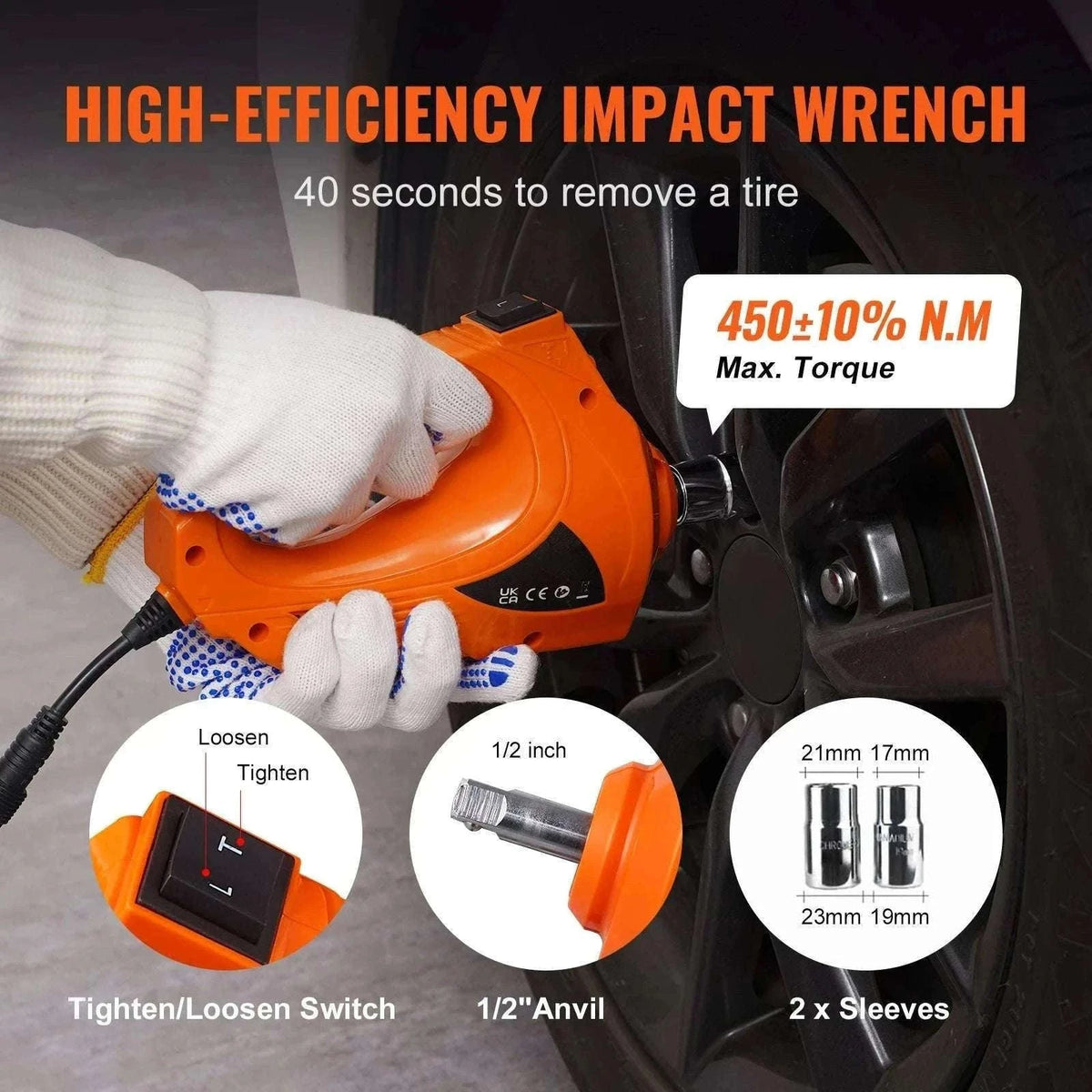 5 Ton Electric Car Jack Kit with Impact Wrench & Tire Inflator-5T with Wrench / CZECH REPUBLIC