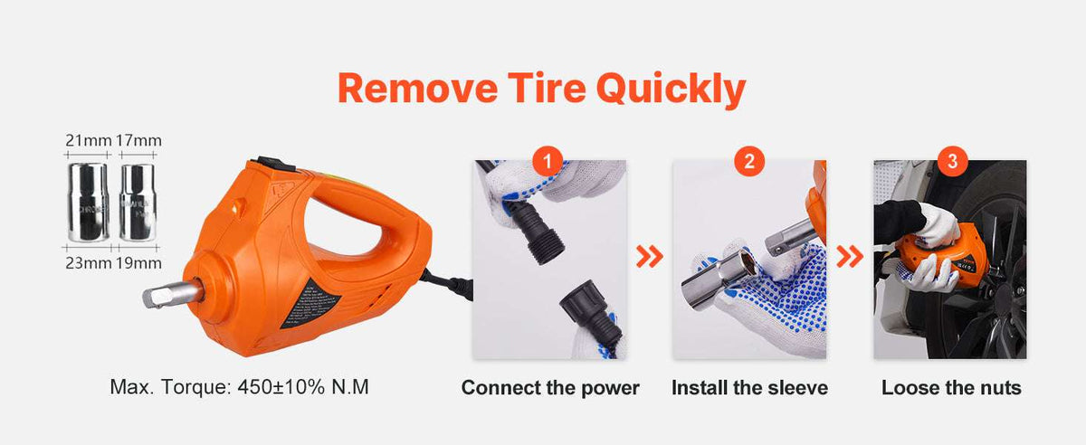 5 Ton Electric Car Jack Kit with Impact Wrench & Tire Inflator-5T with Wrench / CZECH REPUBLIC