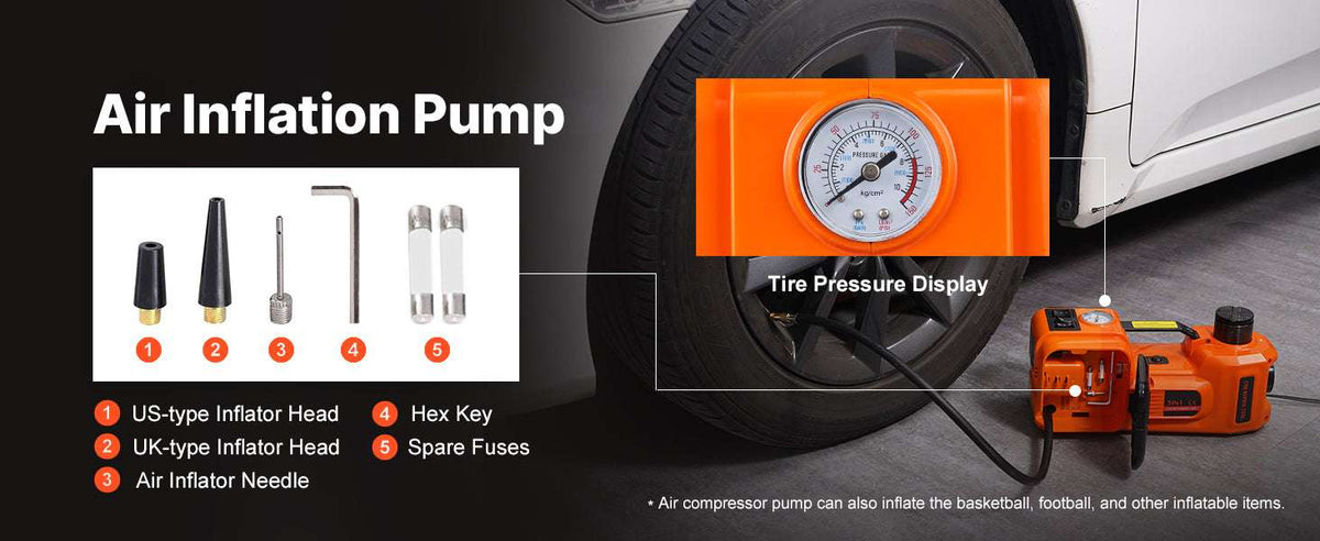5 Ton Electric Car Jack Kit with Impact Wrench & Tire Inflator-5T with Wrench / CZECH REPUBLIC