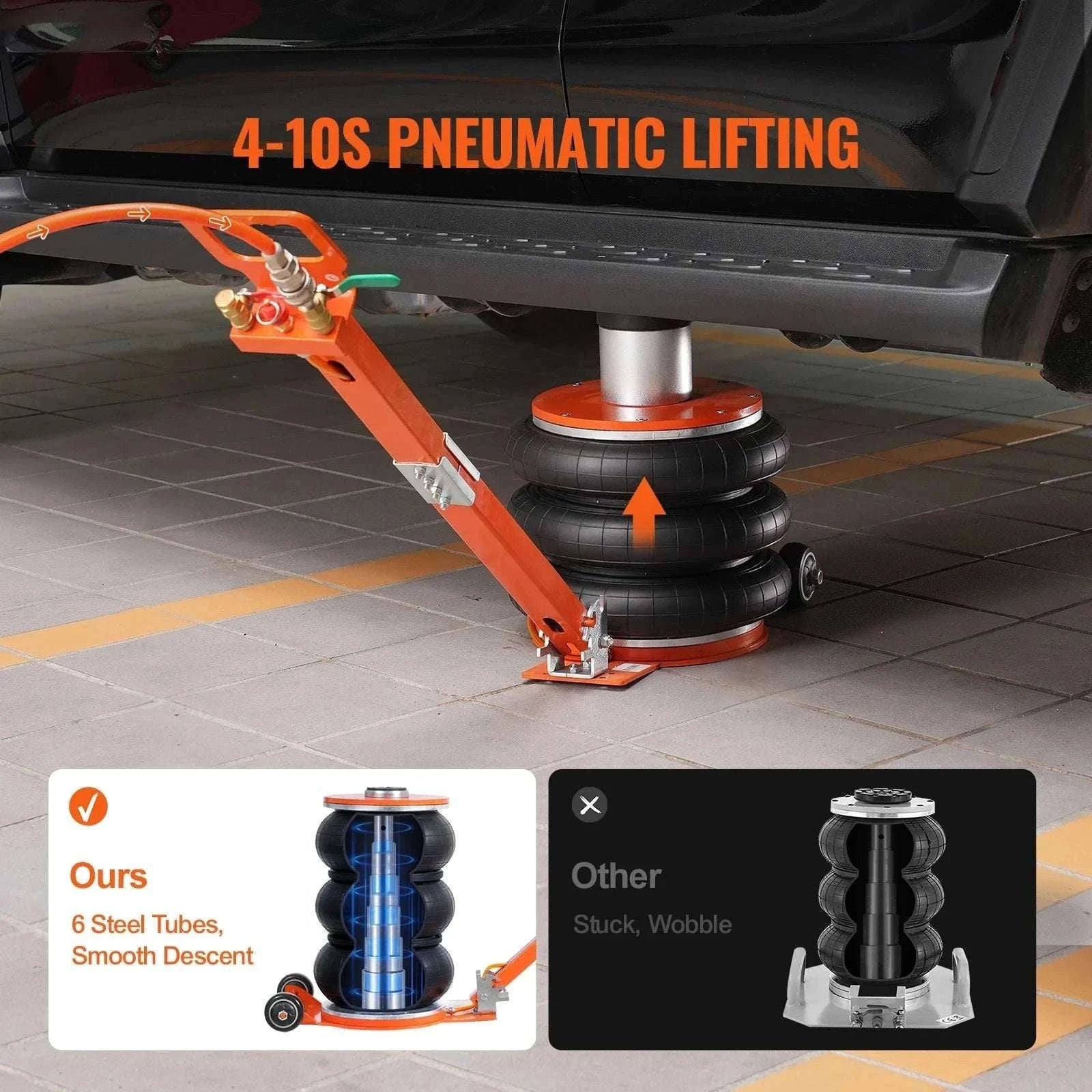 5 Ton Pneumatic Air Jack with Adjustable Handle & Fast Lift-