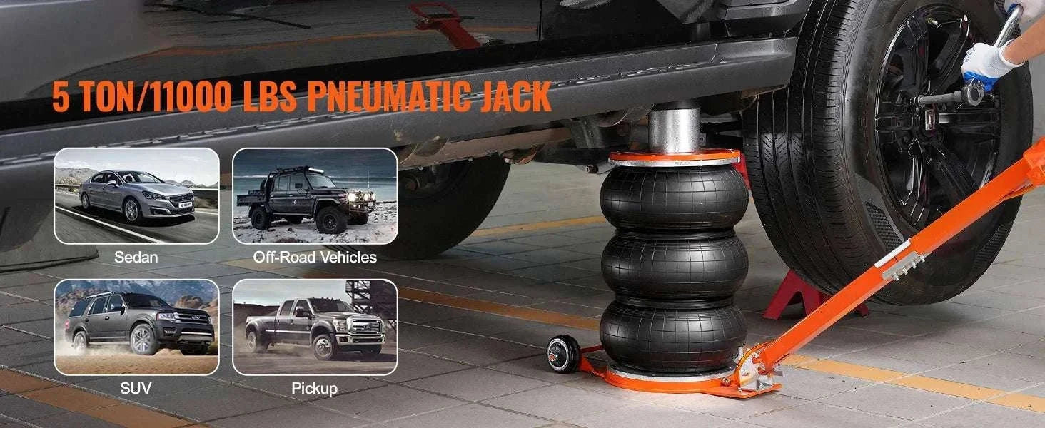 5 Ton Pneumatic Air Jack with Adjustable Handle & Fast Lift-