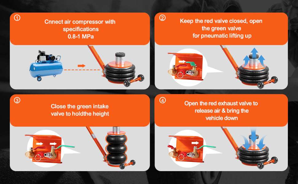 5 Ton Pneumatic Air Jack with Adjustable Handle & Fast Lift-