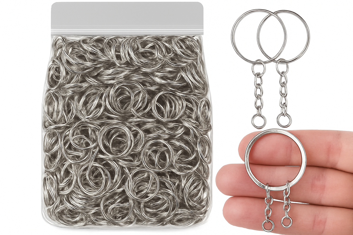 50/200 Stück Edelstahl Metall Leerer Schlüsselring DIY Schmuck Zubehör Metall Schlüsselanhänger Ring Hängekette Auto Puppe Anhänger Hängeketten