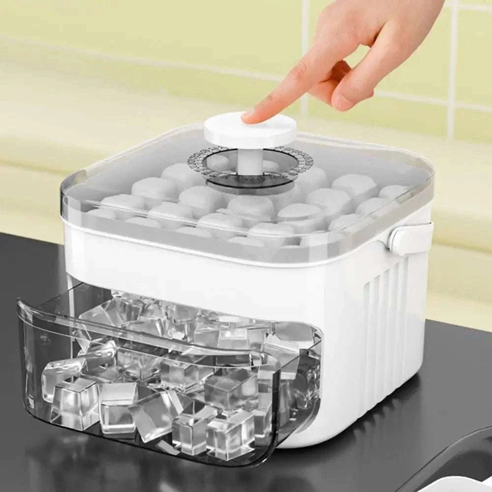 50-Cube Double Layer Ice Maker with Easy Press Release Lid-
