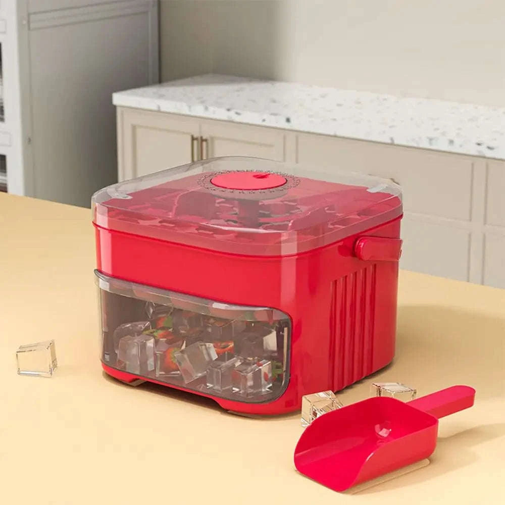 50-Cube Double Layer Ice Maker with Easy Press Release Lid-United States / White