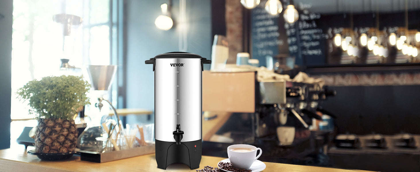 50-Cup Commercial Coffee Urn Stainless Steel Electric Coffee Maker-United States