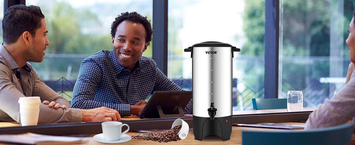 50-Cup Commercial Coffee Urn Stainless Steel Electric Coffee Maker-United States