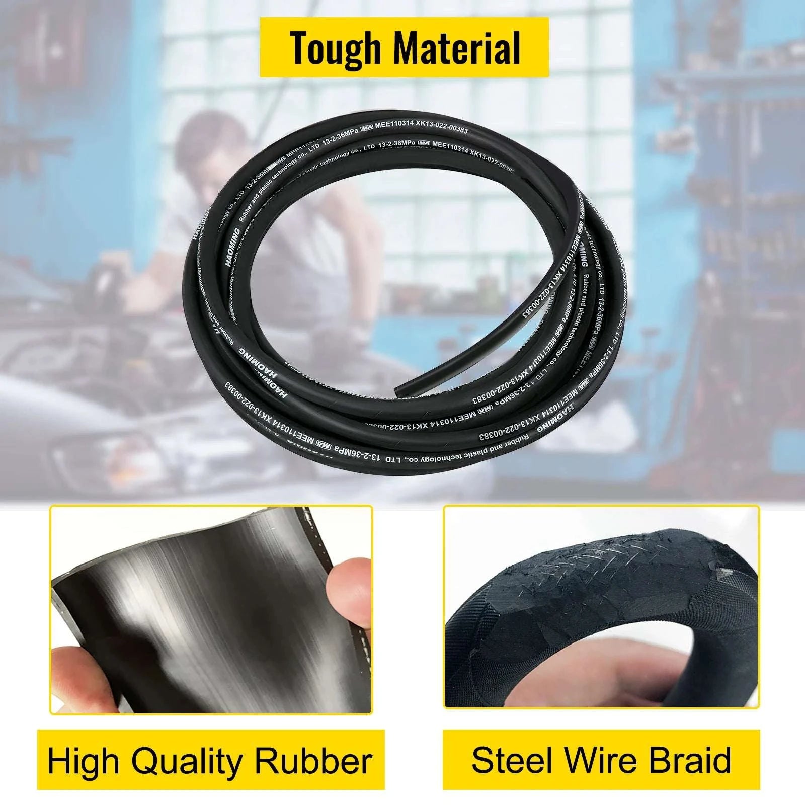 50 Ft High-Pressure Hydraulic Hose 5000 PSI Oil Line -40°F to 250°F-United States / 50ft