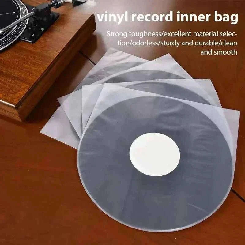 50-Pack 12 Inch HDPE Vinyl Record Inner Sleeves Anti-Static Protective Bags-30.8x30.8cm