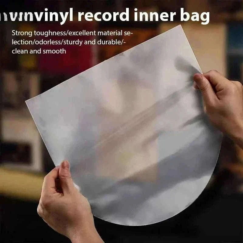 50-Pack 12 Inch HDPE Vinyl Record Inner Sleeves Anti-Static Protective Bags-30.8x30.8cm