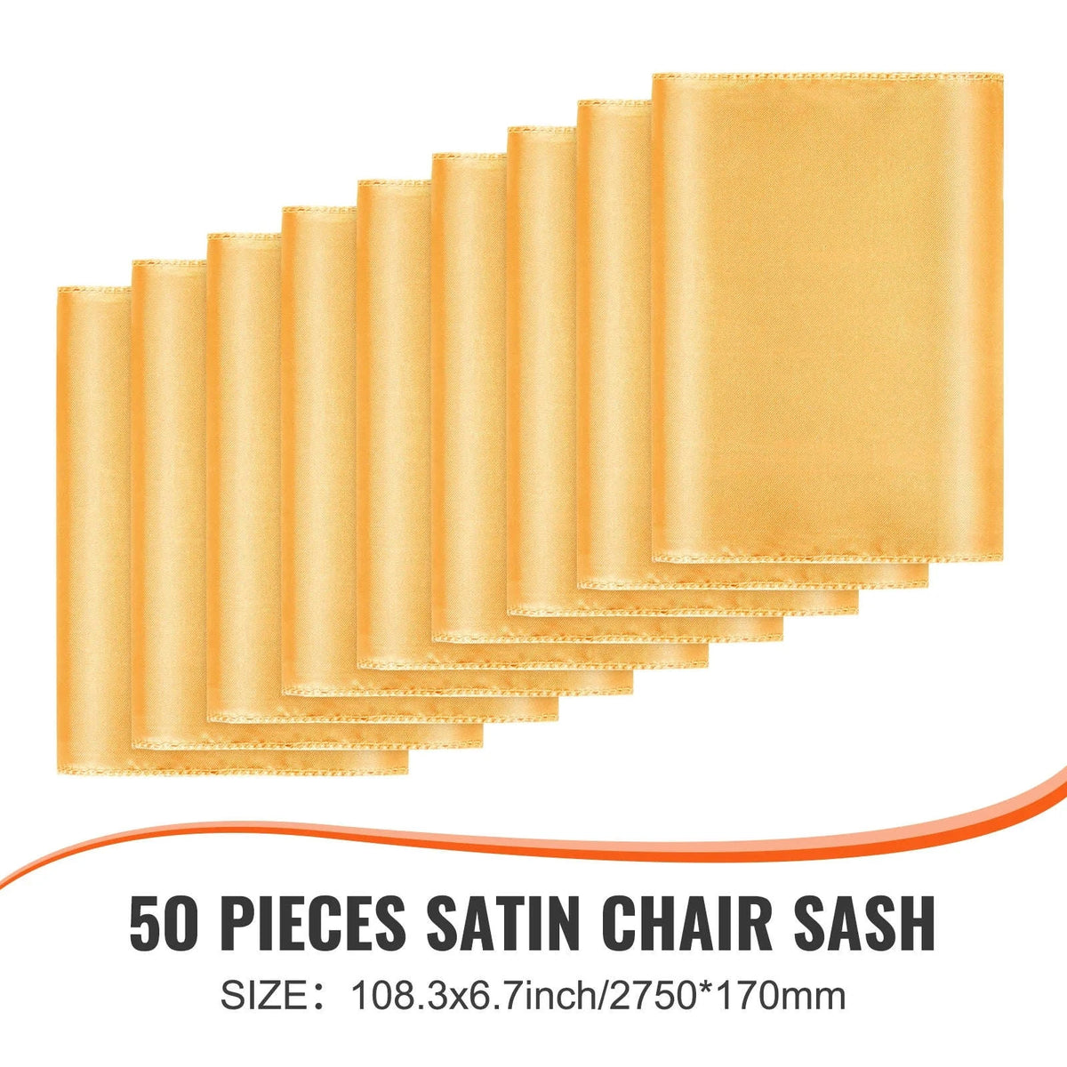 50-Pack Gold Stretch Chair Sashes for Weddings and Events-50PCS Gold / United Kingdom