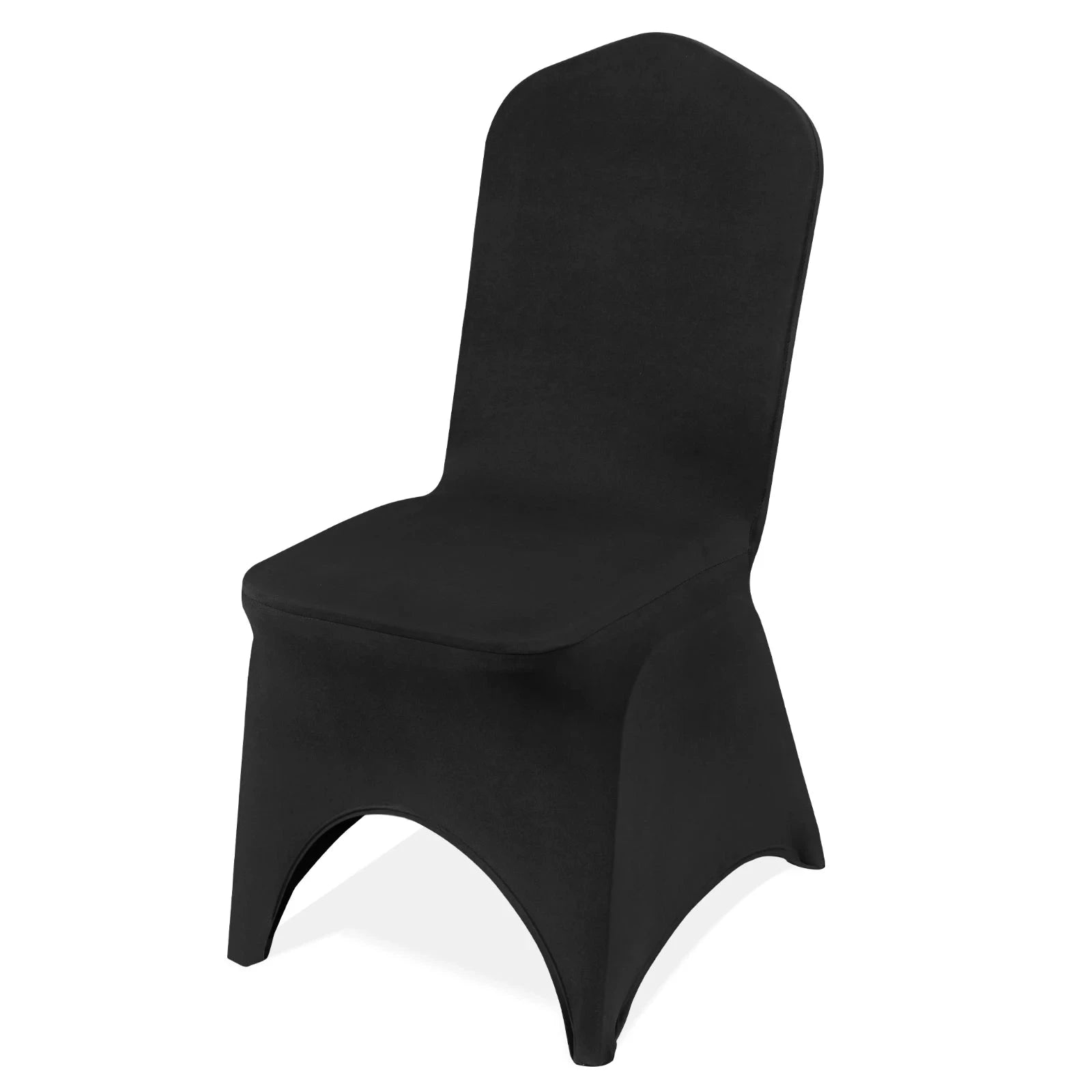 50-Piece Black Stretch Chair Covers for Arched-Front Dining Chairs-United States