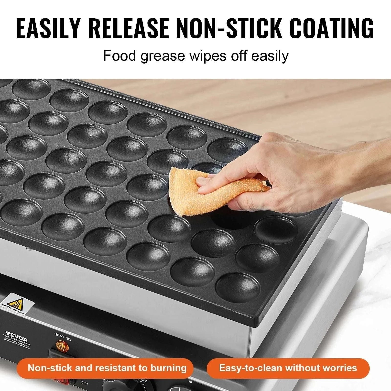 50-Piece Mini Pancake Maker with Dual Temperature Control-france