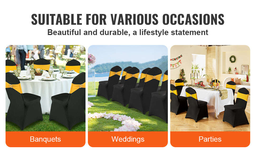 50-Piece Spandex Chair Cover Set-balck 50pcs / United States