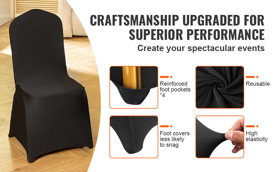 50-Piece Spandex Chair Cover Set-balck 50pcs / United States