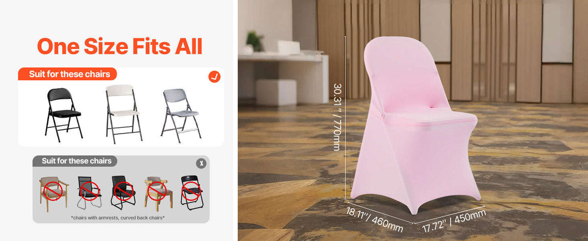 50 Pink Stretch Chair Covers for Weddings and Parties-Purple 50pcs / Poland