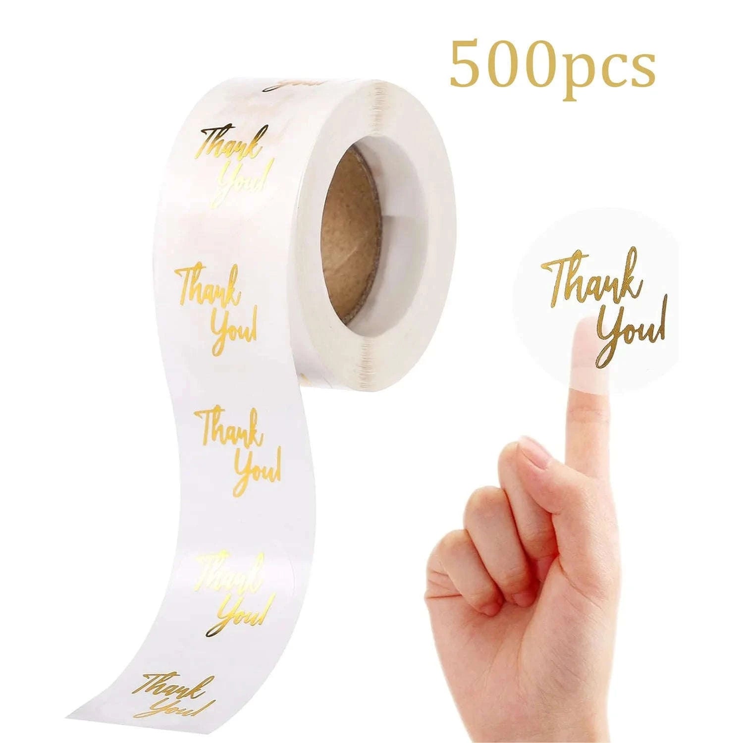 500 Pcs Gold Foil Thank You Stickers for Small Business-10 PCS