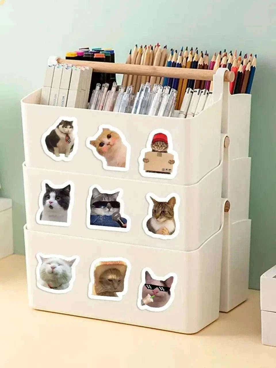 500-Piece Cartoon Cat Stickers for Classroom Rewards-500pcs