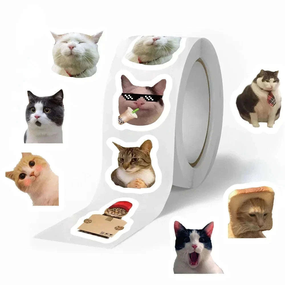 500-Piece Cartoon Cat Stickers for Classroom Rewards-500pcs