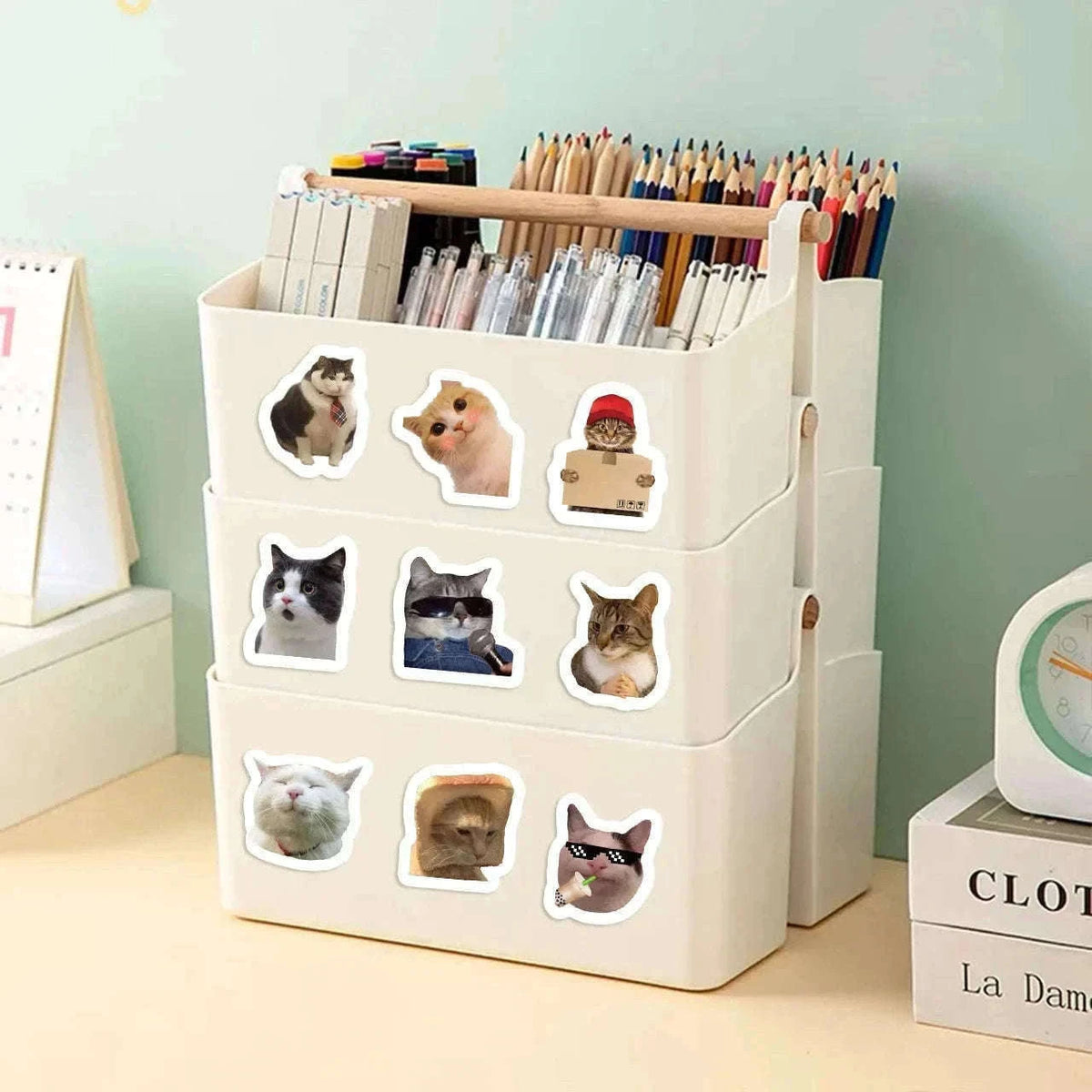 500-Piece Cartoon Cat Stickers for Classroom Rewards-500pcs