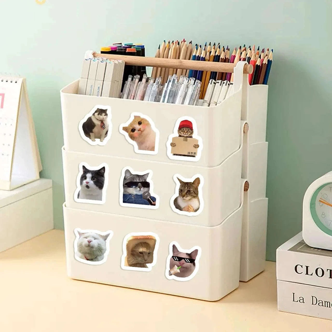 500-Piece Cartoon Cat Stickers for Classroom Rewards-