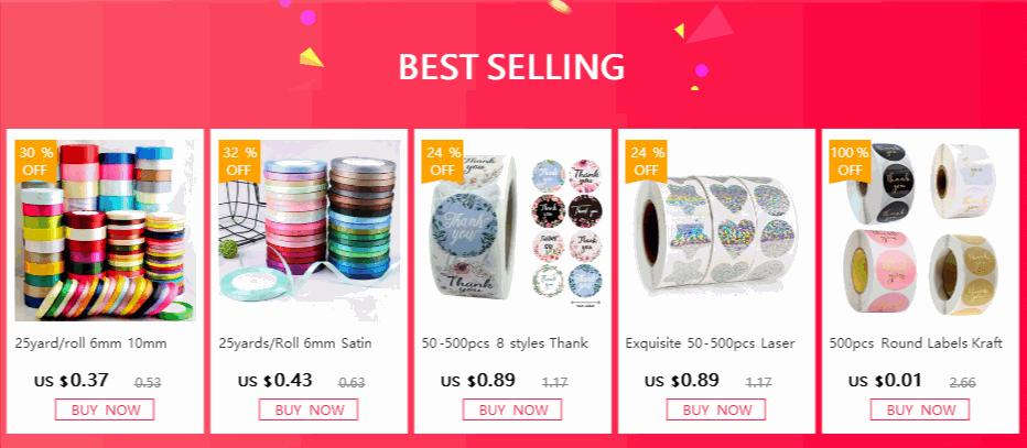 500 Round Kraft Thank You Stickers for Gifts and Packaging-2.5cm Pink