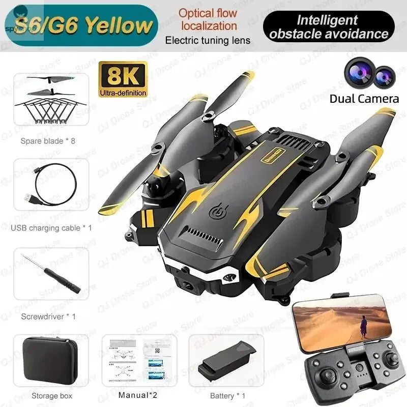 5000M New G6 Professional Foldable Quadcopter Aerial Drone S6 HD Camera GPS RC Helicopter FPV WIFI Obstacle Avoidance Toy Gifts Spy-shop.com