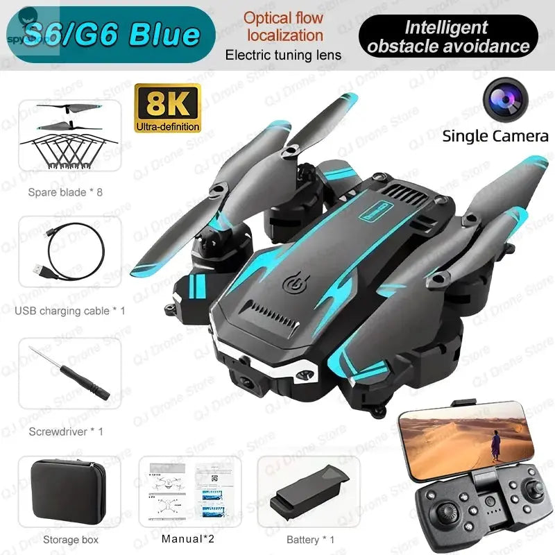 5000M New G6 Professional Foldable Quadcopter Aerial Drone S6 HD Camera GPS RC Helicopter FPV WIFI Obstacle Avoidance Toy Gifts Spy-shop.com