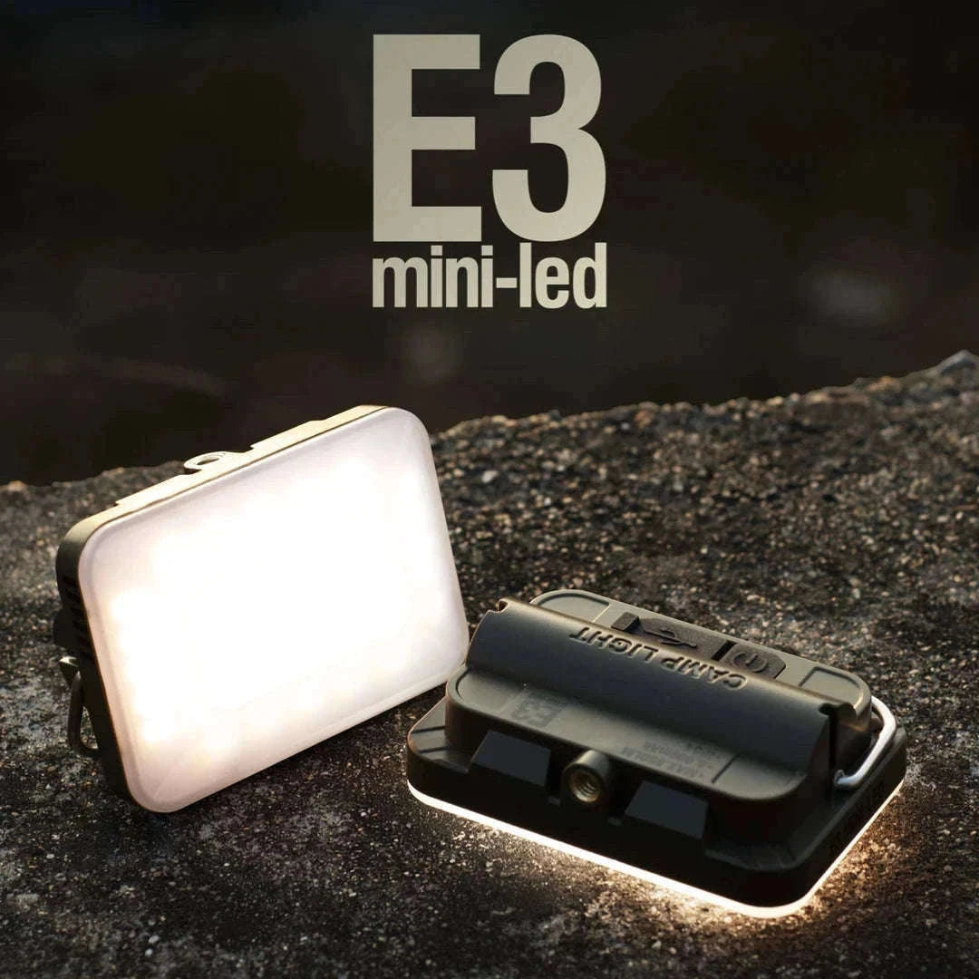 5000mAh LED Camping Tent Light Rechargeable Waterproof Portable Hanging Lamp-E3mini khaki