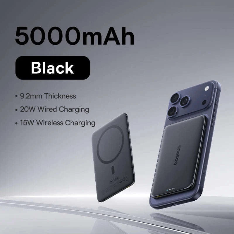5000mAh Magnetic Power Bank 15W Wireless Charging 20W Wired Charging Slim Card-Sized Portable Power Bank-Pink / 5000mAh / United States