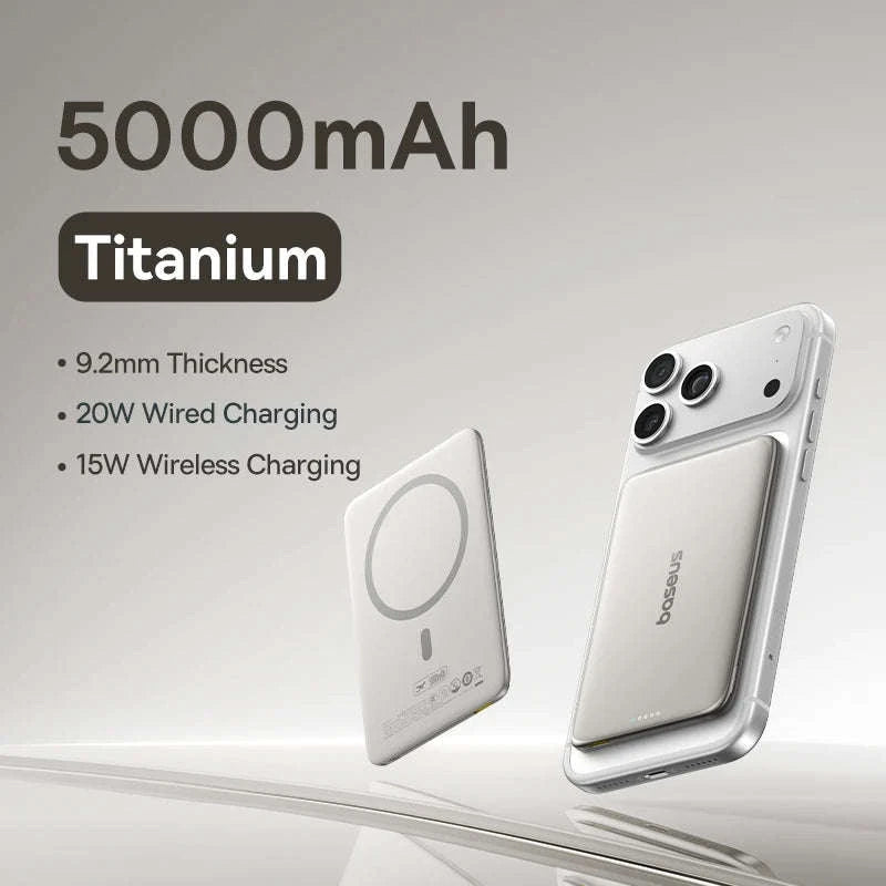 5000mAh Magnetic Power Bank 15W Wireless Charging 20W Wired Charging Slim Card-Sized Portable Power Bank-Pink / 5000mAh / United States