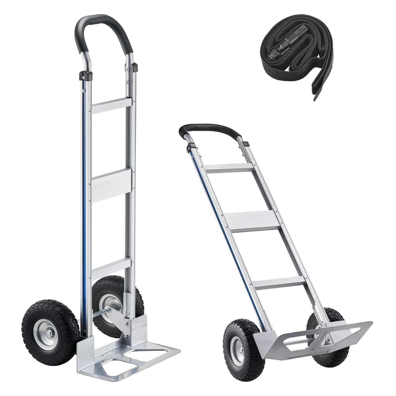 500LBS Folding Hand Truck Dolly with Wheels & Tie-Down Strap-500LBS / spain