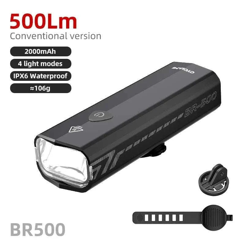 500LM Waterproof Bicycle Front Light for Safer Night Rides-