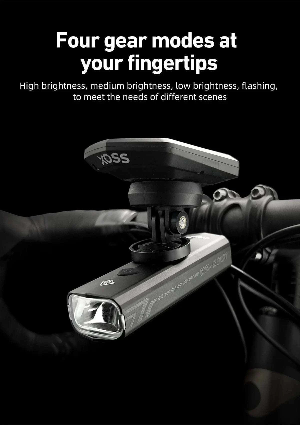 500LM Waterproof Bicycle Front Light for Safer Night Rides-