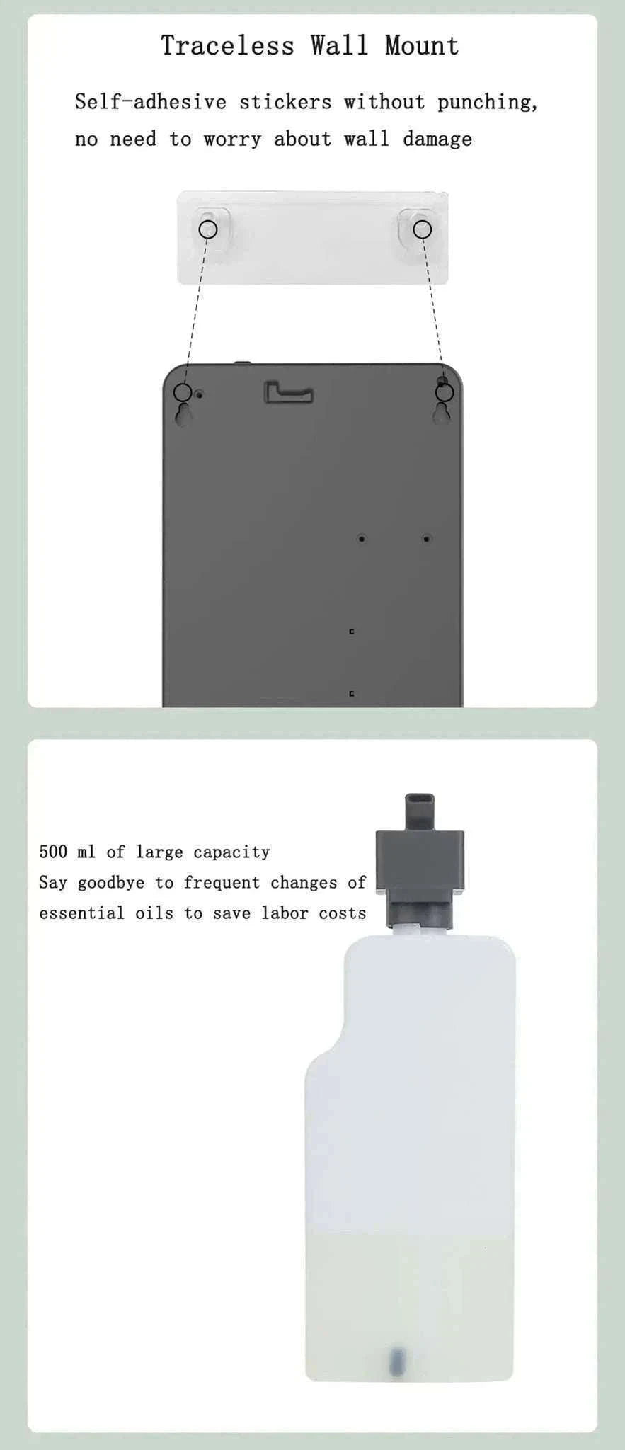 500ML Smart Waterless Essential Oil Diffuser with Bluetooth Control-OV-5 Pro-EU Plug