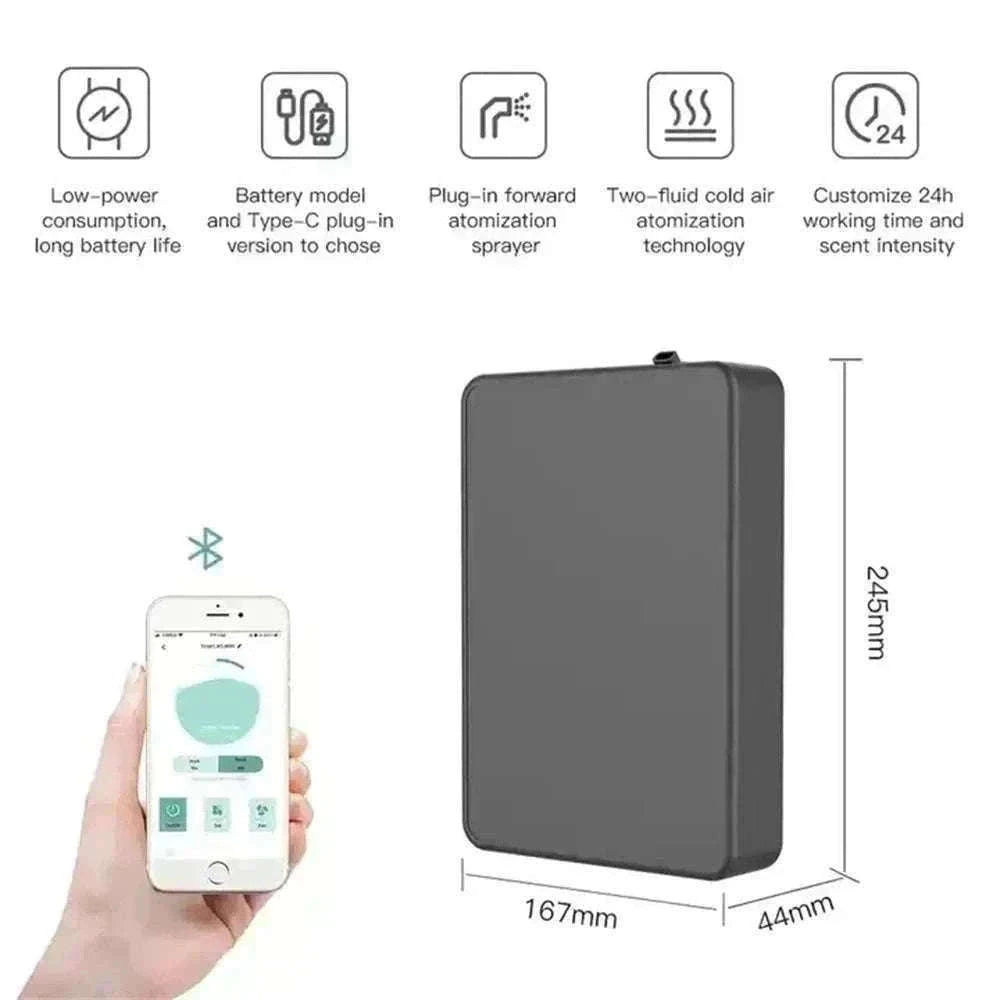 500ML Smart Waterless Essential Oil Diffuser with Bluetooth Control-OV-5 Pro-EU Plug