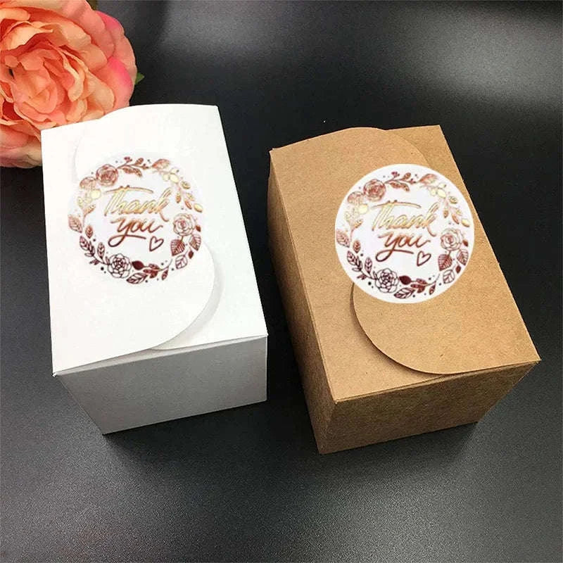 500pcs Monogrammed Floral Thank You Stickers-1roll 3.8CM 500pcs