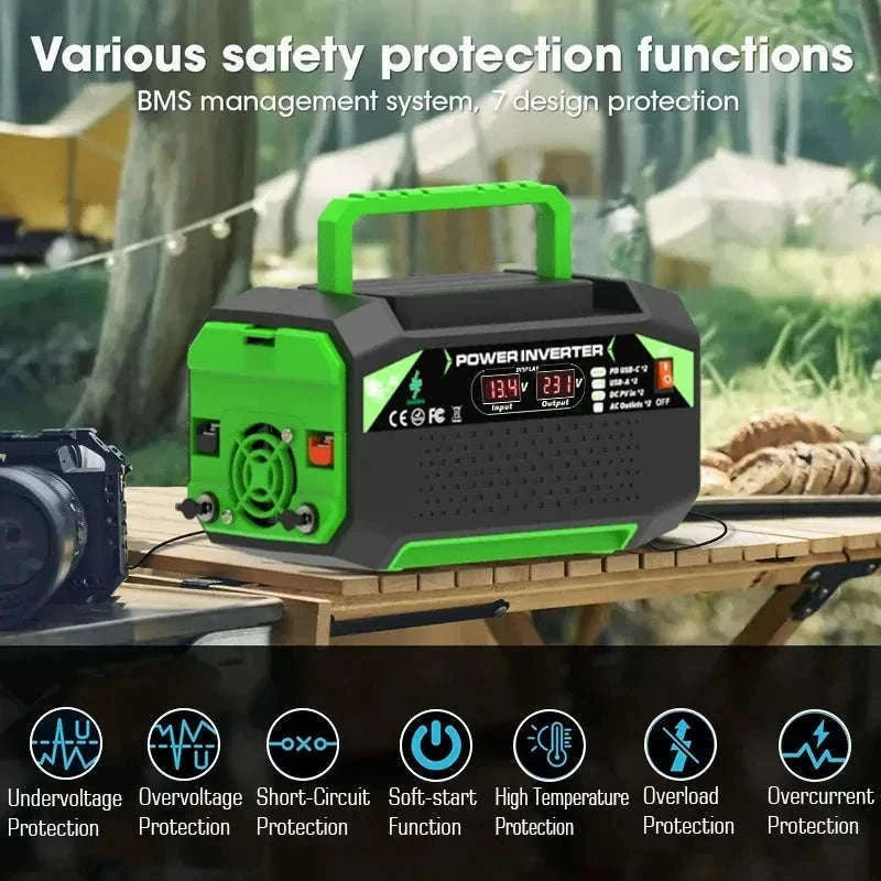 500W Power Inverter 12V DC to AC 220V/110V with USB and Type-C-300W / Poland