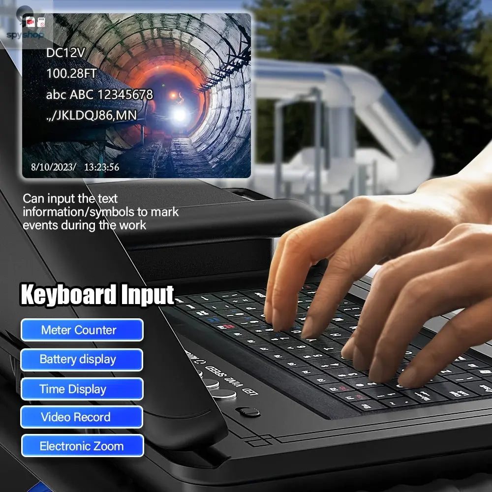 50M/80M/100M Sewer Pipe Inspection Camera 10" IPS 1080P Screen Meter Counter+Self-Leveling 512HZ Locator+Diameter 7mm cable Spy-shop.com