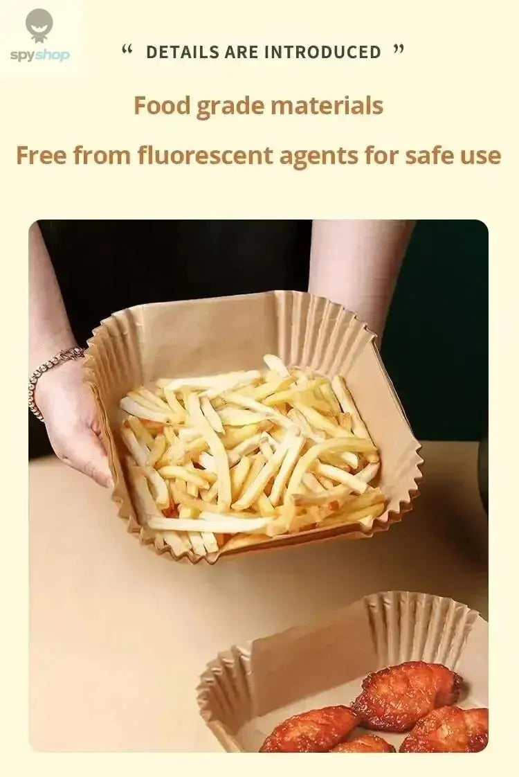 50Pcs Air Fryer Disposable Paper Non-Stick Airfryer Baking Papers Round Air-Fryer Paper Liners Paper Kitchen Accessories Spy-shop.com