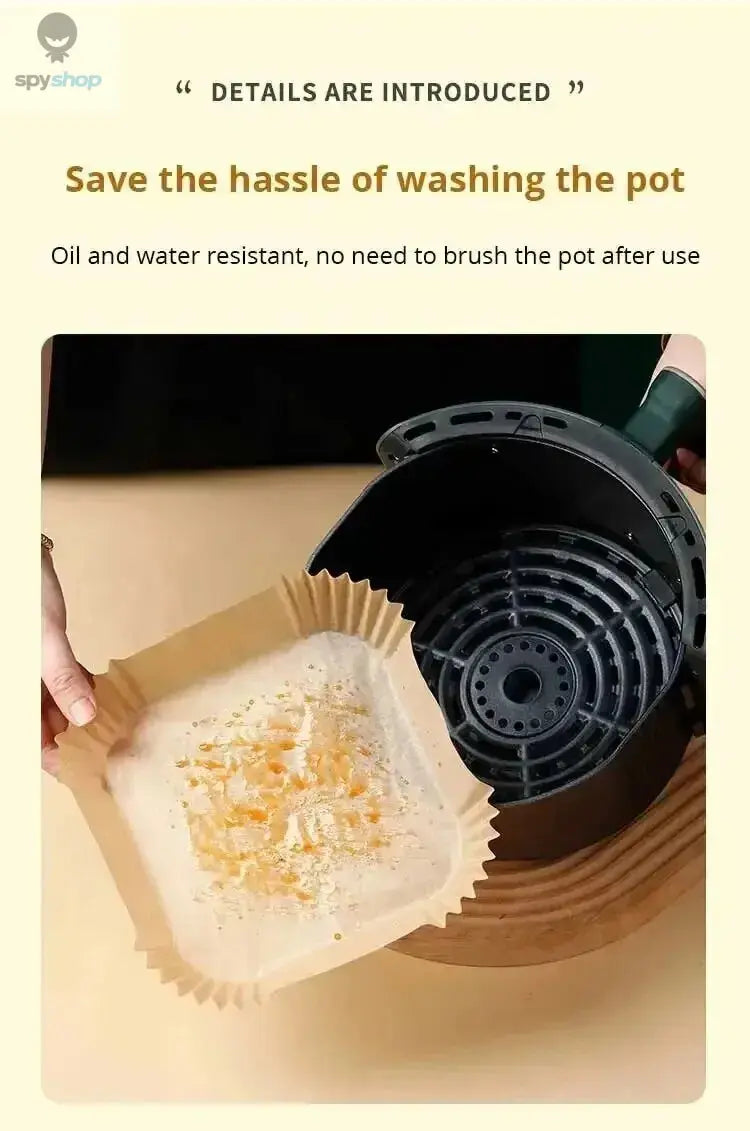50Pcs Air Fryer Disposable Paper Non-Stick Airfryer Baking Papers Round Air-Fryer Paper Liners Paper Kitchen Accessories Spy-shop.com
