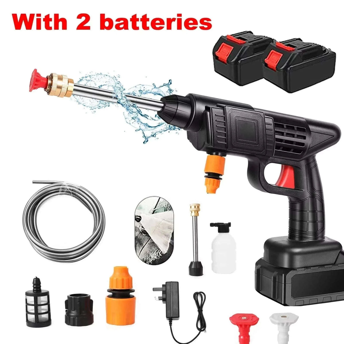 50Bar Cordless High Pressure Cleaner for Makita 21V Battery-With 2 battery / Battery Powered / spain