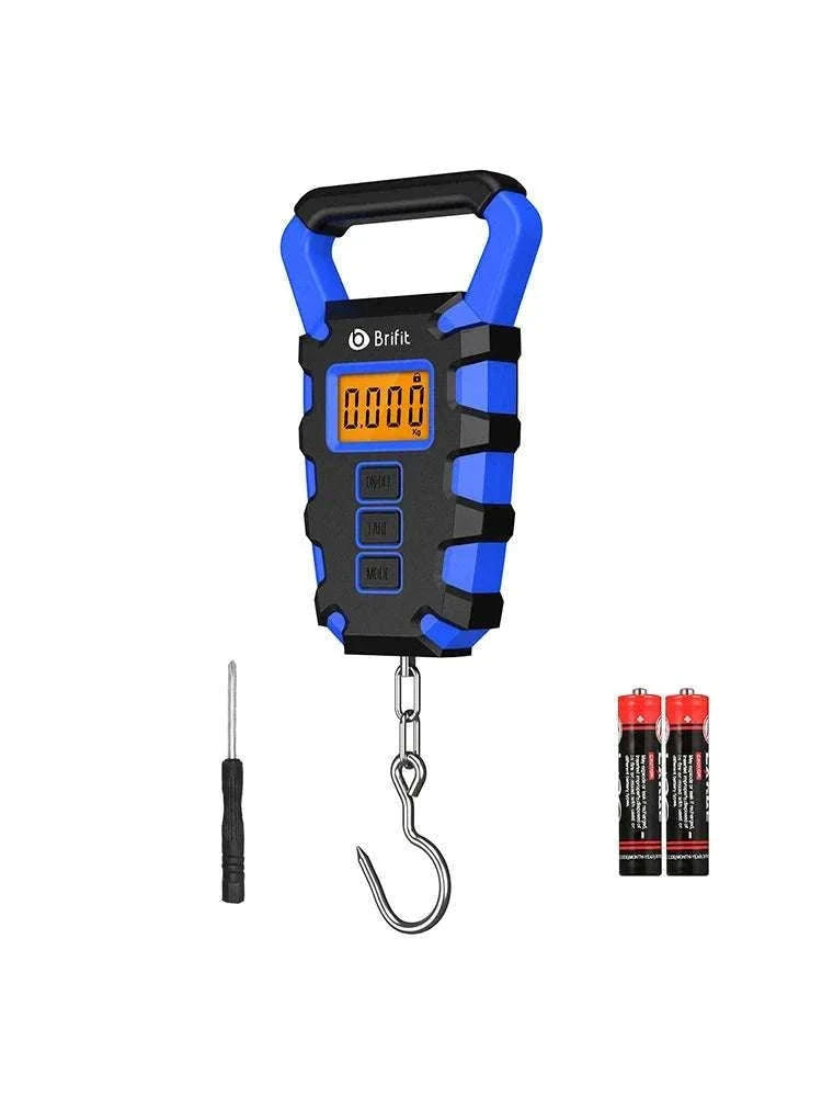 50kg Digital Hanging Scale with Hook, Tape Measure & Backlit Display-Blue / China Mainland