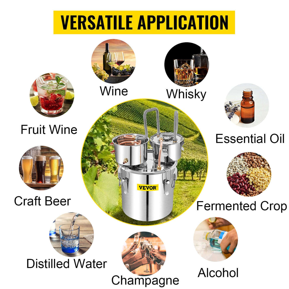 50L Alcohol Water Distiller Stainless Steel Brewing Machine-50L 13.2Gal / CZECH REPUBLIC