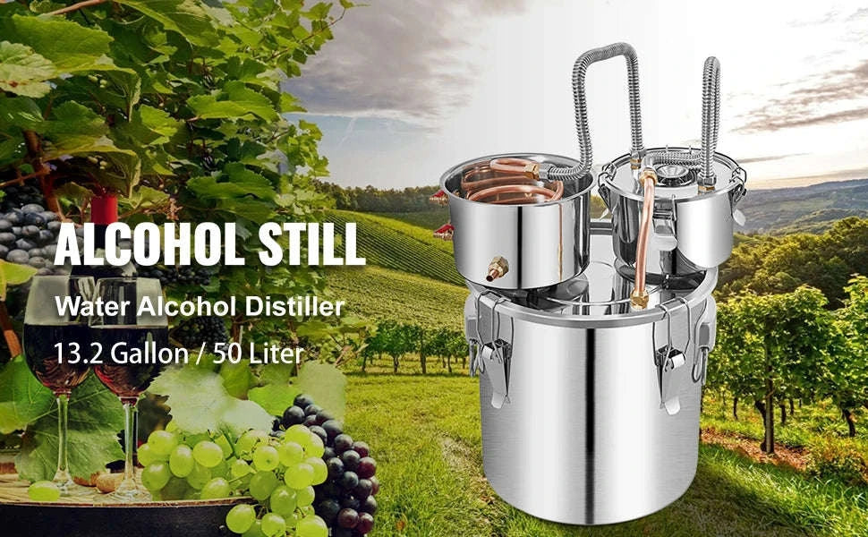 50L Alcohol Water Distiller Stainless Steel Brewing Machine-50L 13.2Gal / CZECH REPUBLIC