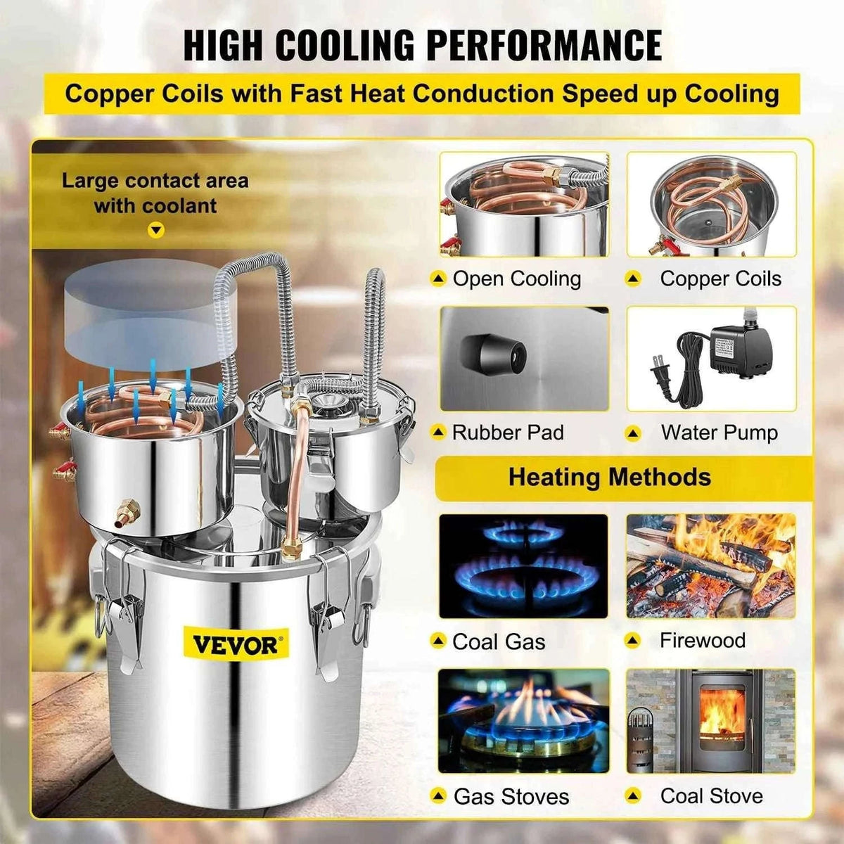 50L Alcohol Water Distiller Stainless Steel Brewing Machine-50L 13.2Gal / CZECH REPUBLIC