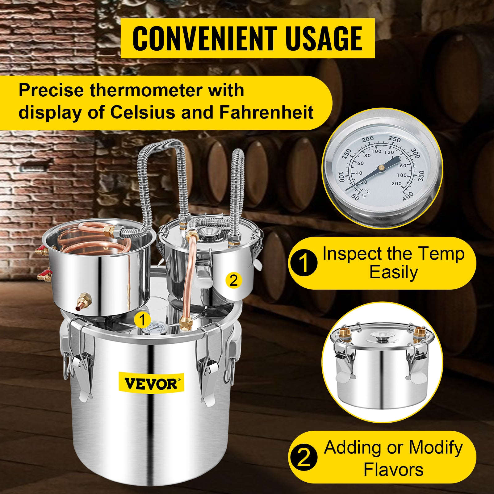 50L Alcohol Water Distiller Stainless Steel Brewing Machine-50L 13.2Gal / CZECH REPUBLIC
