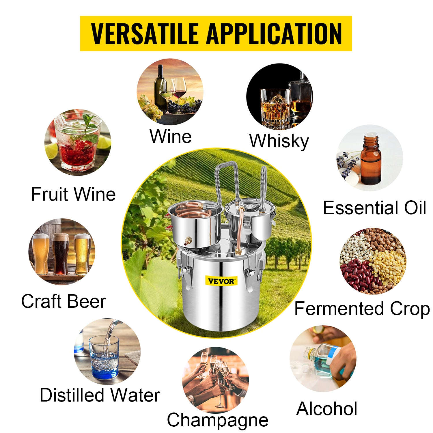 50L Alcohol Water Distiller Stainless Steel Brewing Machine-50L 13.2Gal / CZECH REPUBLIC