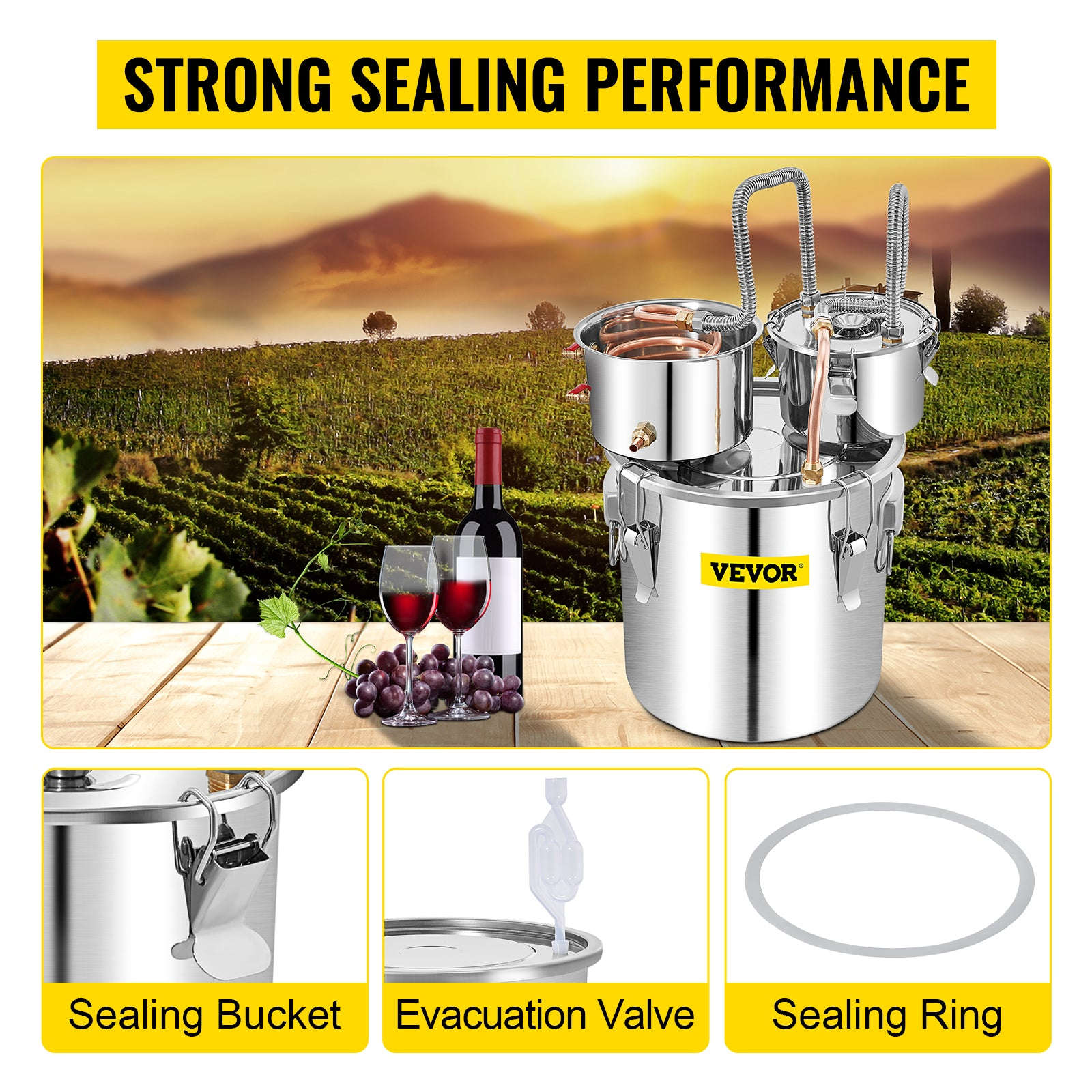 50L Alcohol Water Distiller Stainless Steel Brewing Machine-50L 13.2Gal / CZECH REPUBLIC