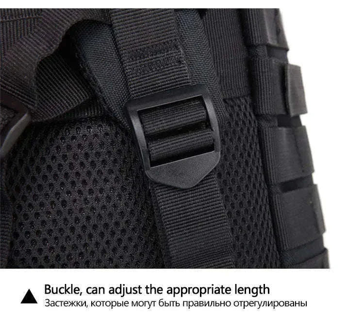 50L Tactical Backpack for Outdoor Travel and Trekking-Black / United States